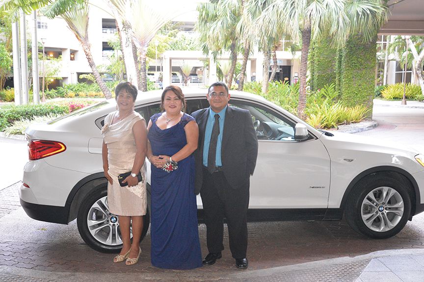 Polly D. Masga, center, general manager, Marianas Medical Center Saipan, and Businesswoman of the Year nominee, arrives at the gala with her mother, Alice B. Deleon Guerrero, and her husband, Floyd R. Masga, director of the University Center for Excellence in Developmental Disabilities, Northern Marianas College.