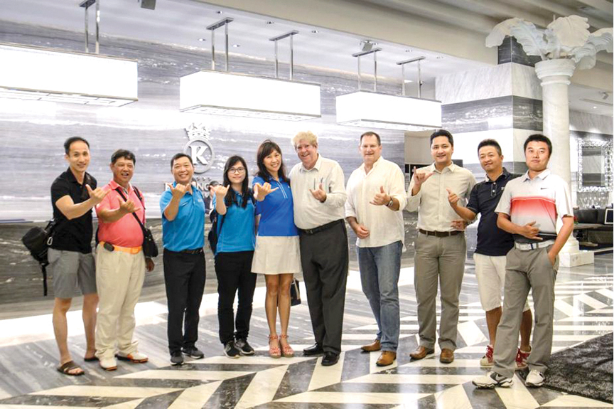 (From left) Roy Lee, owner, RoyLee.com; Michael Li, owner, GZ Golf Travel; Bruce Chan, owner, Golf007.com; Michelle Wong, manager, Asian Golf Explorer; Peggy Chan, manager, RoyLee.com; Bruce Bateman, marketing manager, MVA; David Largent, director of marketing and operations, Imperial Pacific International (CNMI) LLC, which does business as Best Sunshine; Christopher A. Concepcion, managing director, MVA; Andy Lee, senior vice president, Ali Golf; and Shilong Jia, editor, Golf Digest China. Photo courtesy of Marianas Visitors Authority